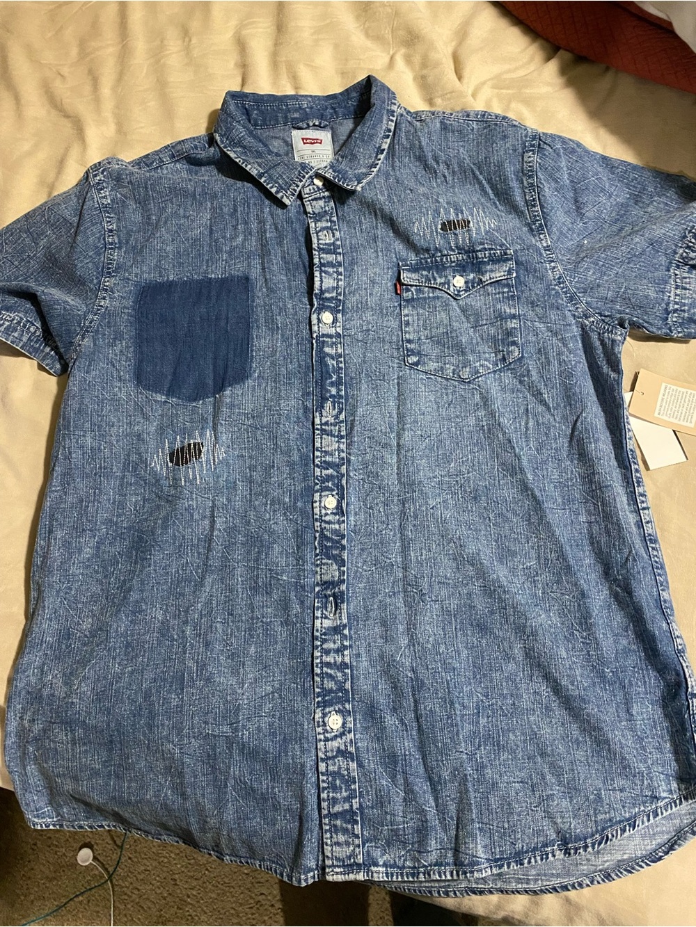 Levi's Washed Blue Denim Button-Down Shirt